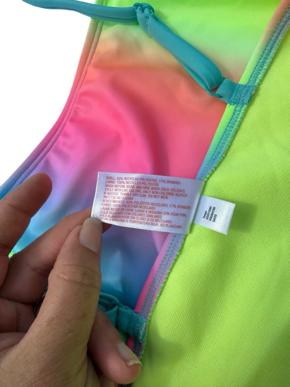 Girls Cat & Jack Rainbow Ombre One Piece Swimsuit XL 14/16 Adjustable‎ Straps